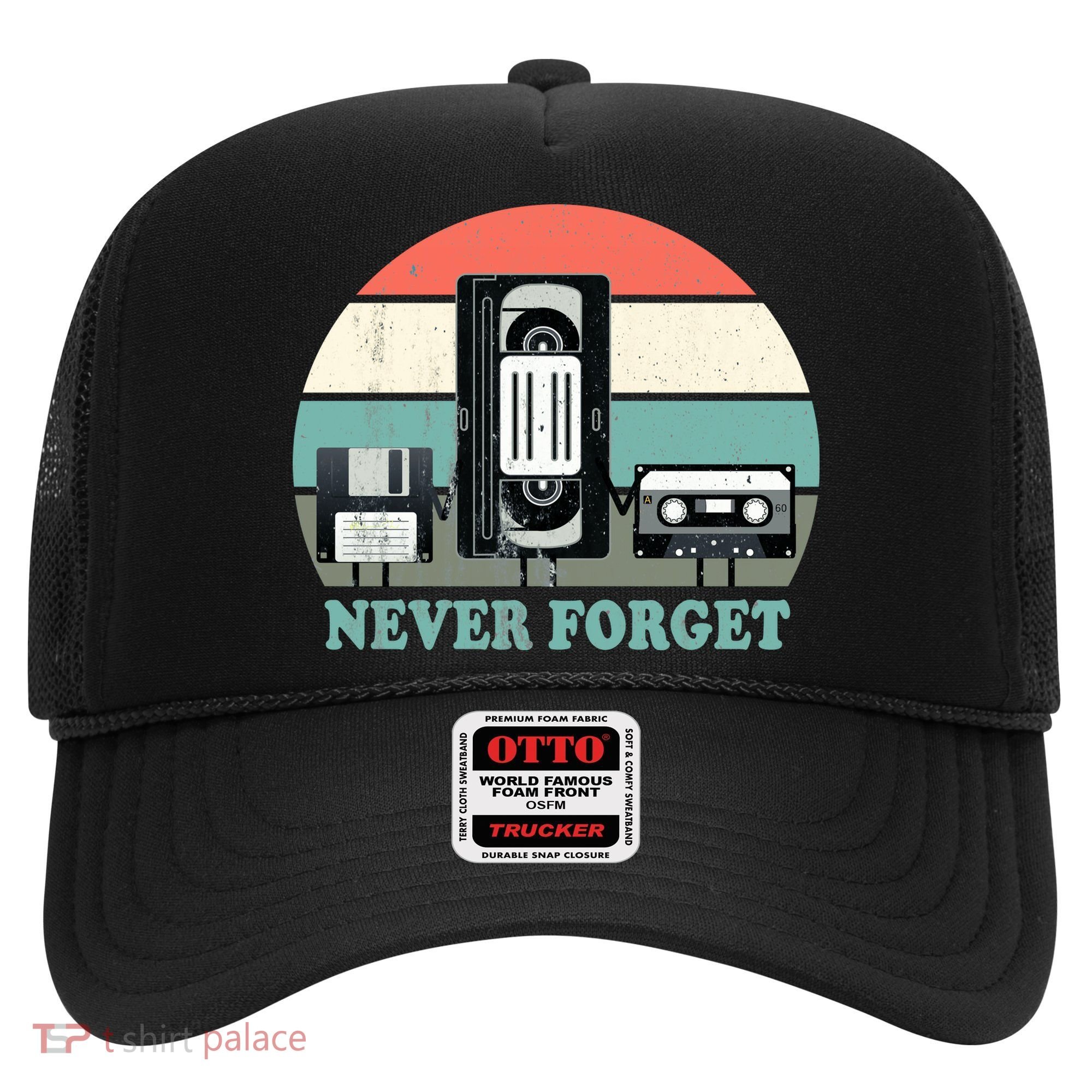 Never Forget VHS, Cassette, Floppy Disc Old School Retro Hat