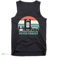Never Forget VHS, Cassette, Floppy Disc Old School Retro Tank Top thumb 0