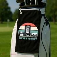 Never Forget VHS, Cassette, Floppy Disc Old School Retro Golf Towel thumb 2
