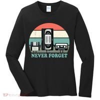 Never Forget VHS, Cassette, Floppy Disc Old School Retro Women's Long Sleeve Shirt thumb 0