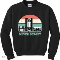 Never Forget VHS, Cassette, Floppy Disc Old School Retro Kids Sweatshirt thumb 0
