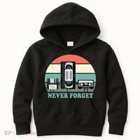 Never Forget VHS, Cassette, Floppy Disc Old School Retro Kids Hoodie thumb 0