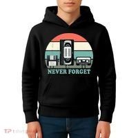 Never Forget VHS, Cassette, Floppy Disc Old School Retro Kids Hoodie thumb 4