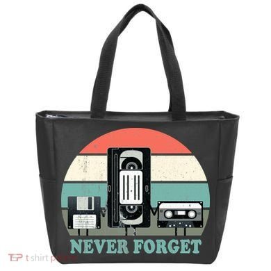 Never Forget VHS, Cassette, Floppy Disc Old School Retro Tote Bag