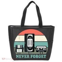 Never Forget VHS, Cassette, Floppy Disc Old School Retro Tote Bag thumb 0