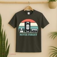 Never Forget VHS, Cassette, Floppy Disc Old School Retro T-Shirt thumb 2