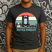 Never Forget VHS, Cassette, Floppy Disc Old School Retro T-Shirt thumb 3