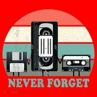 Never Forget VHS, Cassette, Floppy Disc Old School Retro Santa Hat thumb 1