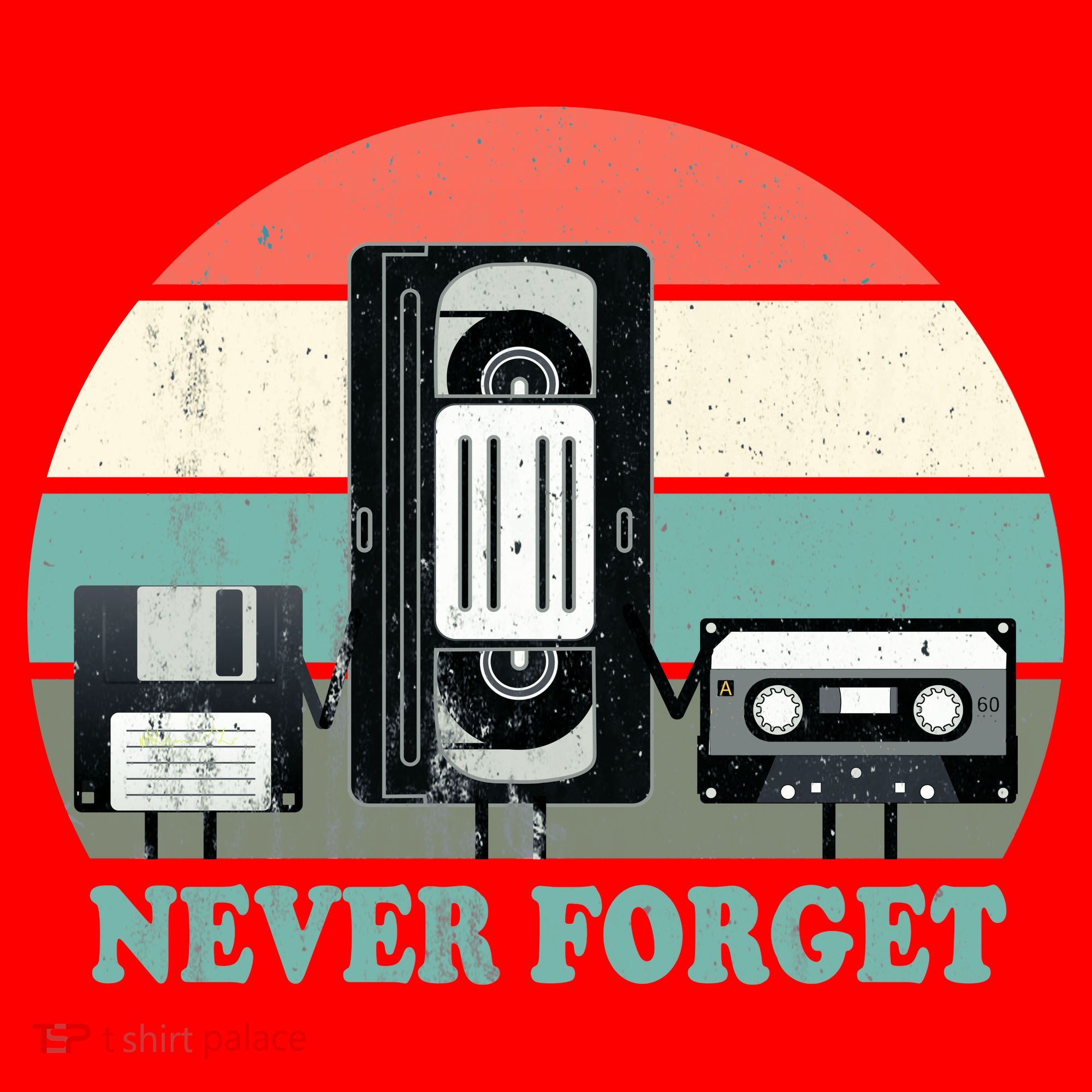 Never Forget VHS, Cassette, Floppy Disc Old School Retro Santa Hat
