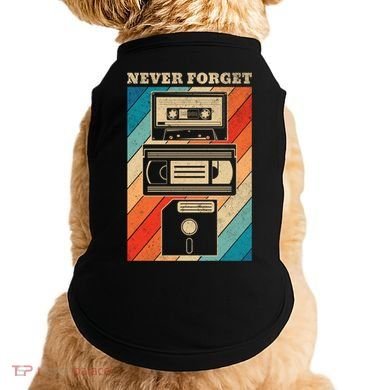Never Forget Vintage Floppy Disk Vhs Tape 90s 80s Cassette Great Gift Doggie Tank