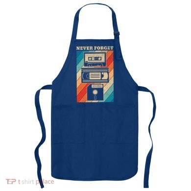 Never Forget Vintage Floppy Disk Vhs Tape 90s 80s Cassette Great Gift Apron