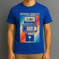 Never Forget Vintage Floppy Disk Vhs Tape 90s 80s Cassette Great Gift T-Shirt thumb 3