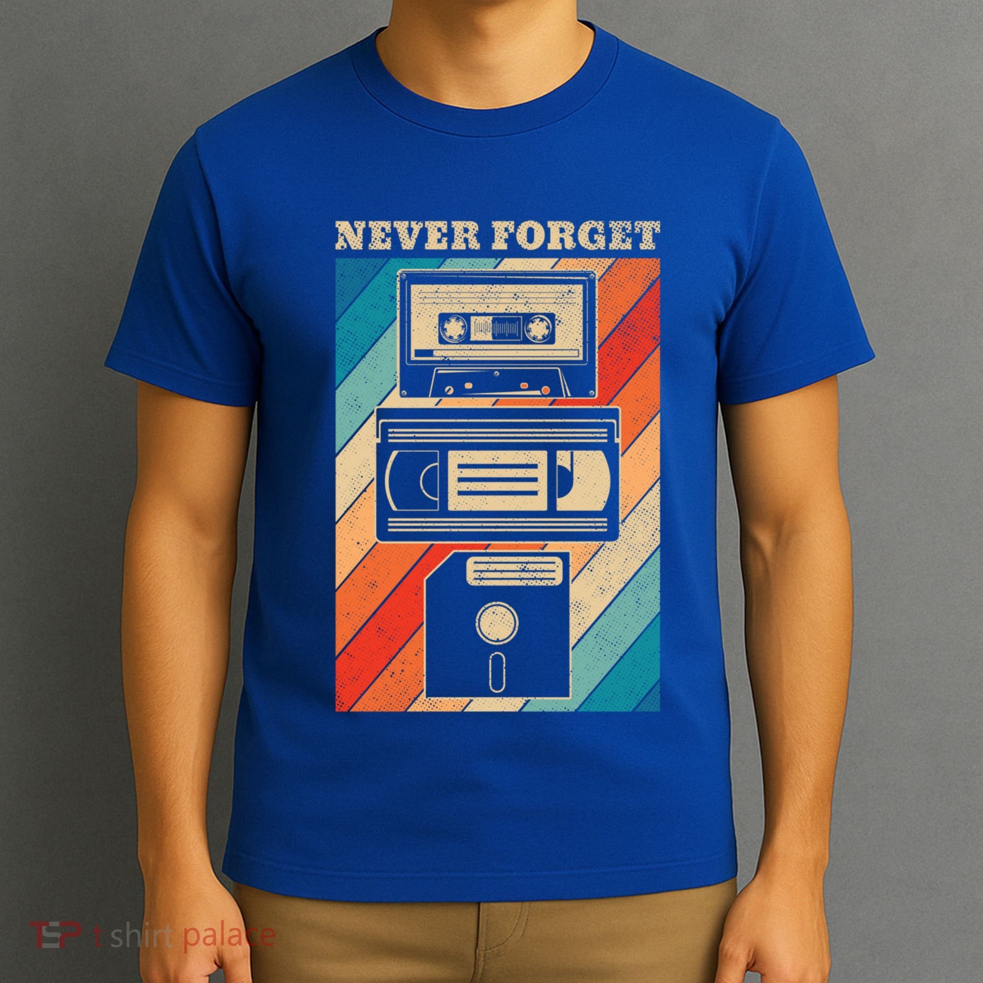 Never Forget Vintage Floppy Disk Vhs Tape 90s 80s Cassette Great Gift T-Shirt