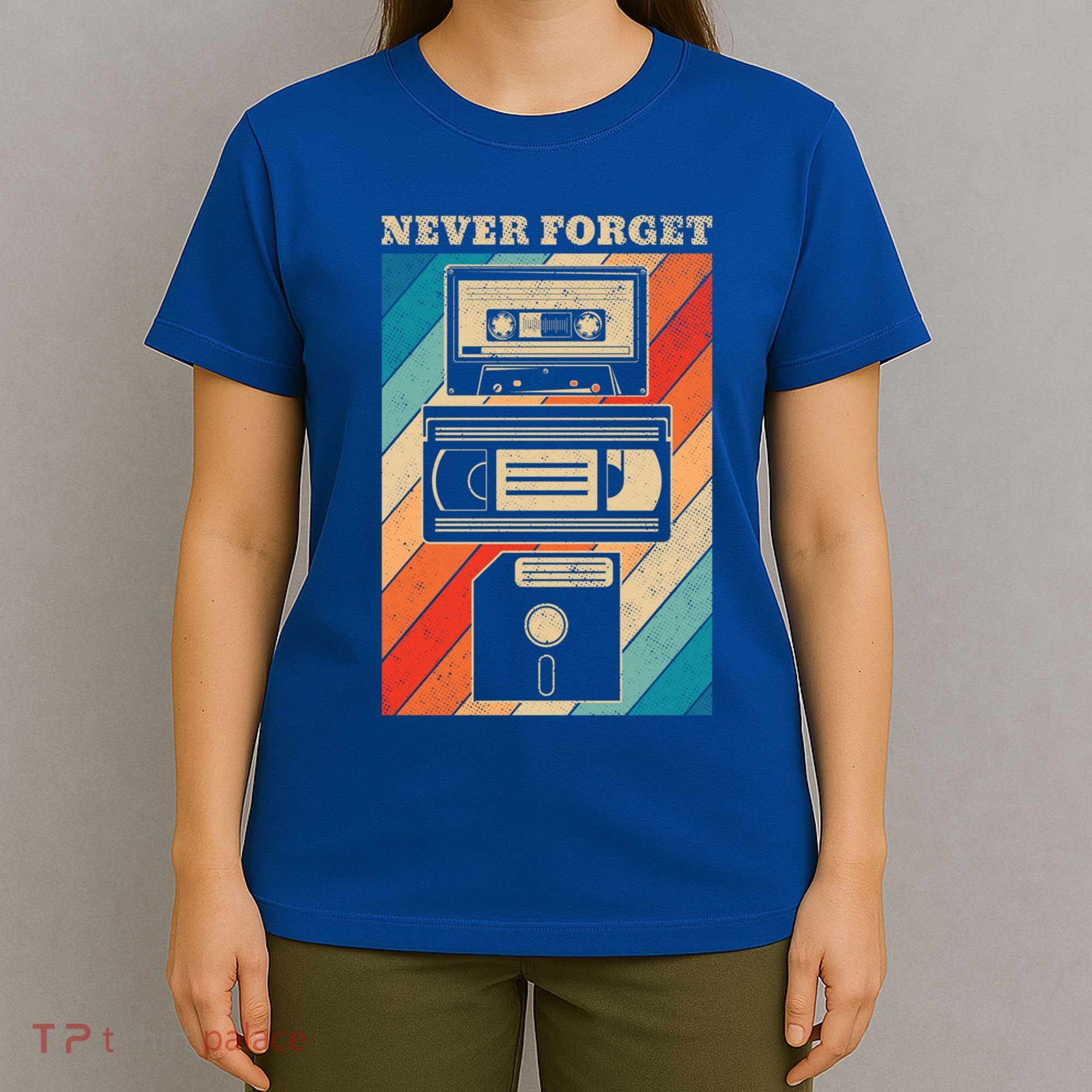 Never Forget Vintage Floppy Disk Vhs Tape 90s 80s Cassette Great Gift T-Shirt
