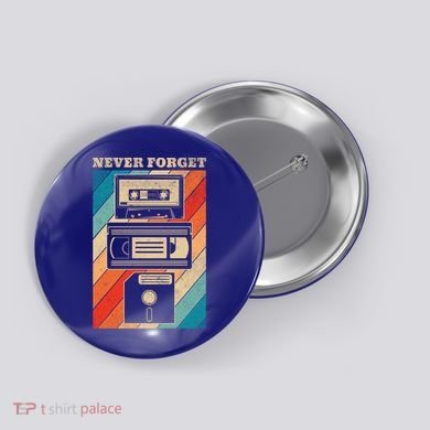Never Forget Vintage Floppy Disk Vhs Tape 90s 80s Cassette Great Gift Button