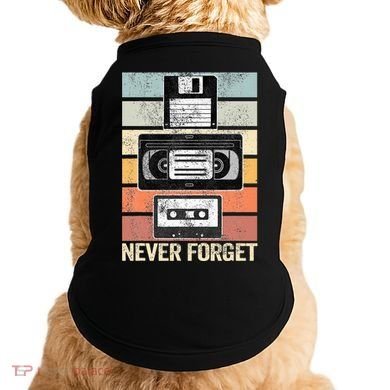 Never Forget Vintage Floppy Disk Vhs Tape 90s 80s Cassette Doggie Tank