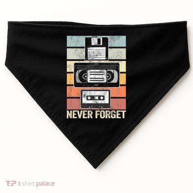 Never Forget Vintage Floppy Disk Vhs Tape 90s 80s Cassette USA-Made Doggie Bandana