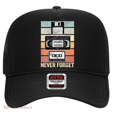 Never Forget Vintage Floppy Disk Vhs Tape 90s 80s Cassette Hat
