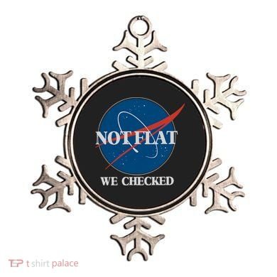 Not Flat We Checked Earth Is Flat Funny Conspiracy Globe Lie Space Ornament