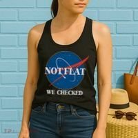 Not Flat We Checked Earth Is Flat Funny Conspiracy Globe Lie Space Women's Tank Top thumb 2
