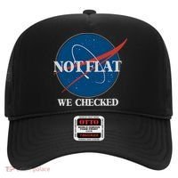 Not Flat We Checked Earth Is Flat Funny Conspiracy Globe Lie Space Hat thumb 0