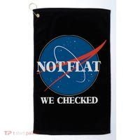 Not Flat We Checked Earth Is Flat Funny Conspiracy Globe Lie Space Golf Towel thumb 0
