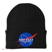 Not Flat We Checked Nasa Anti Flat Earth Beanie thumb 0