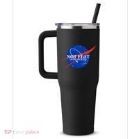 Not Flat We Checked Nasa Anti Flat Earth 40oz Vacuum Insulated Stainless Steel Travel Tumbler thumb 2