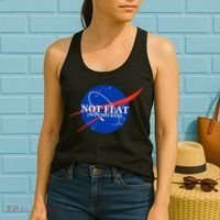 Not Flat We Checked Nasa Anti Flat Earth Women's Tank Top thumb 2