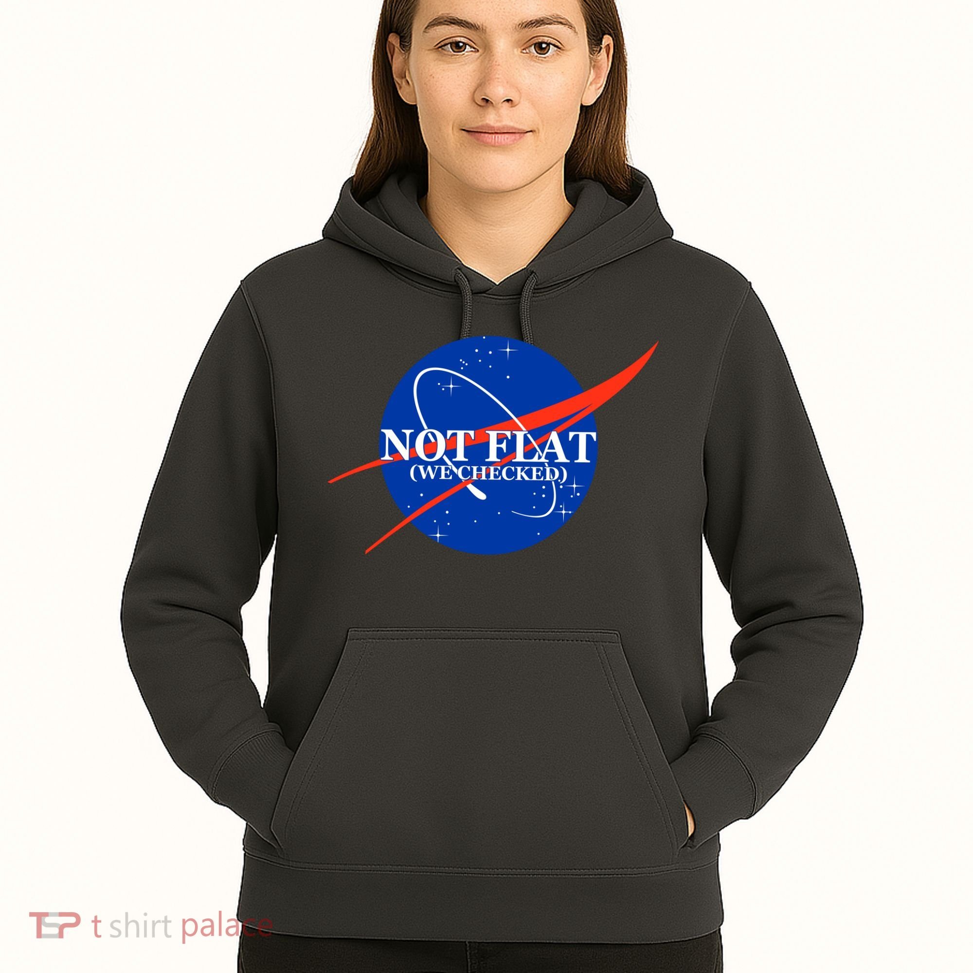 Not Flat We Checked Nasa Anti Flat Earth Hoodie