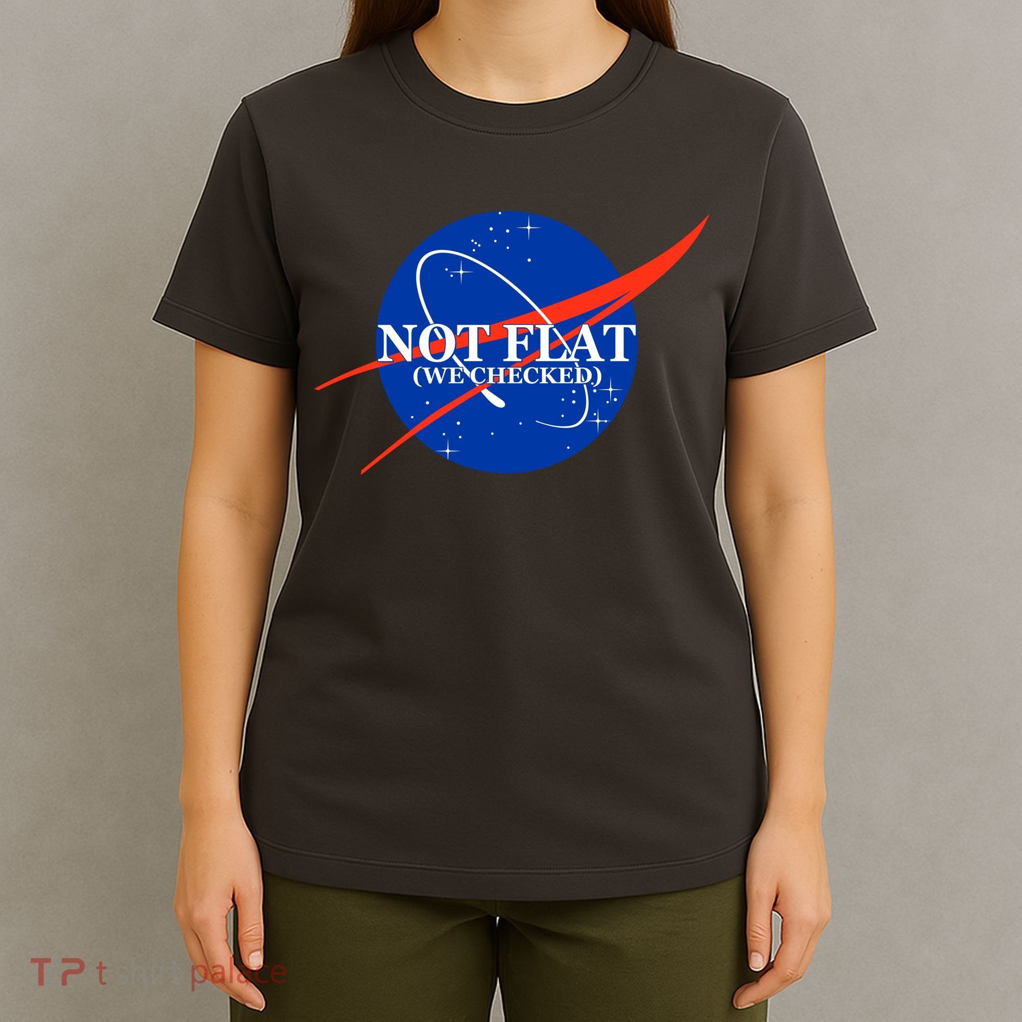 Not Flat We Checked Nasa Anti Flat Earth T-Shirt