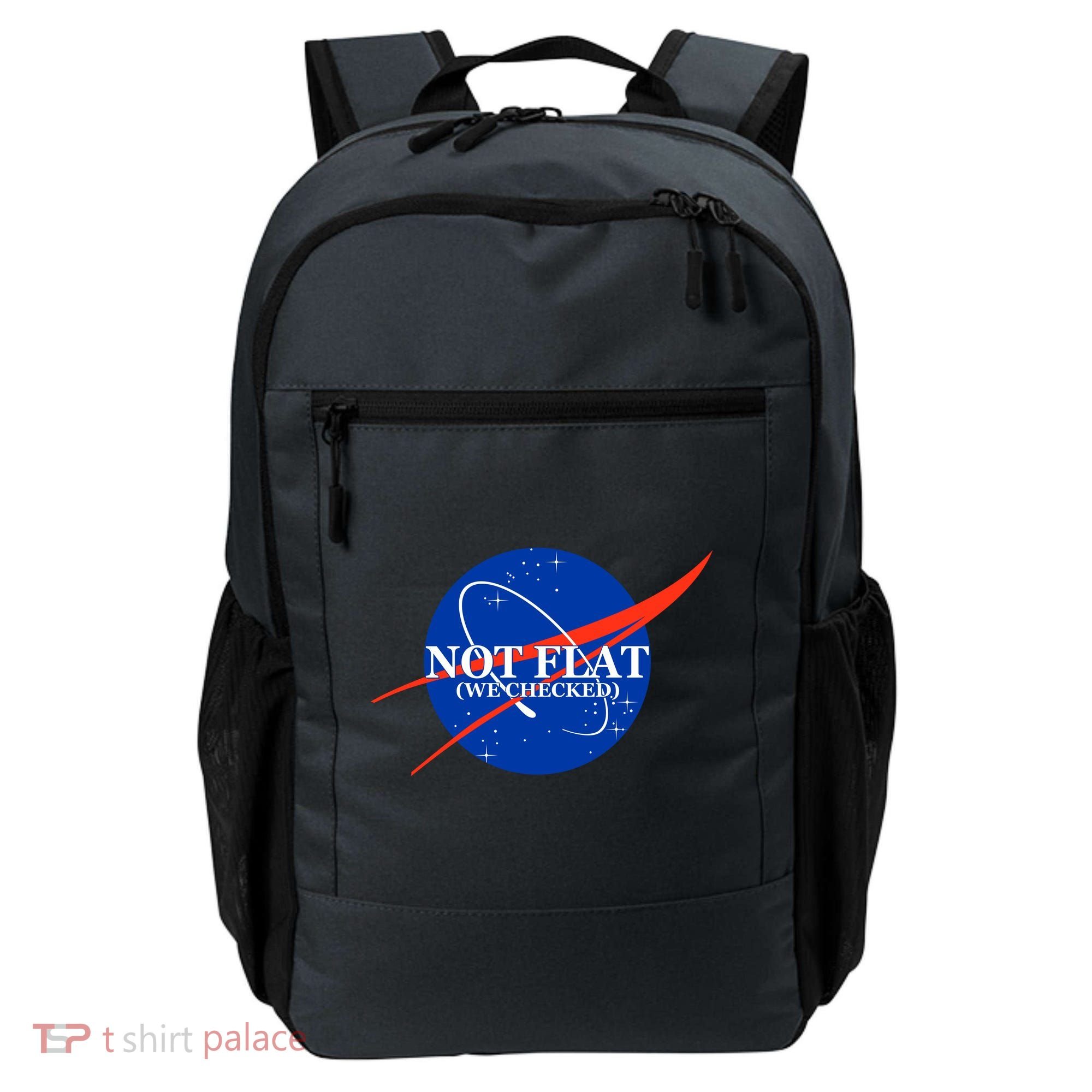 Not Flat We Checked Nasa Anti Flat Earth Backpack