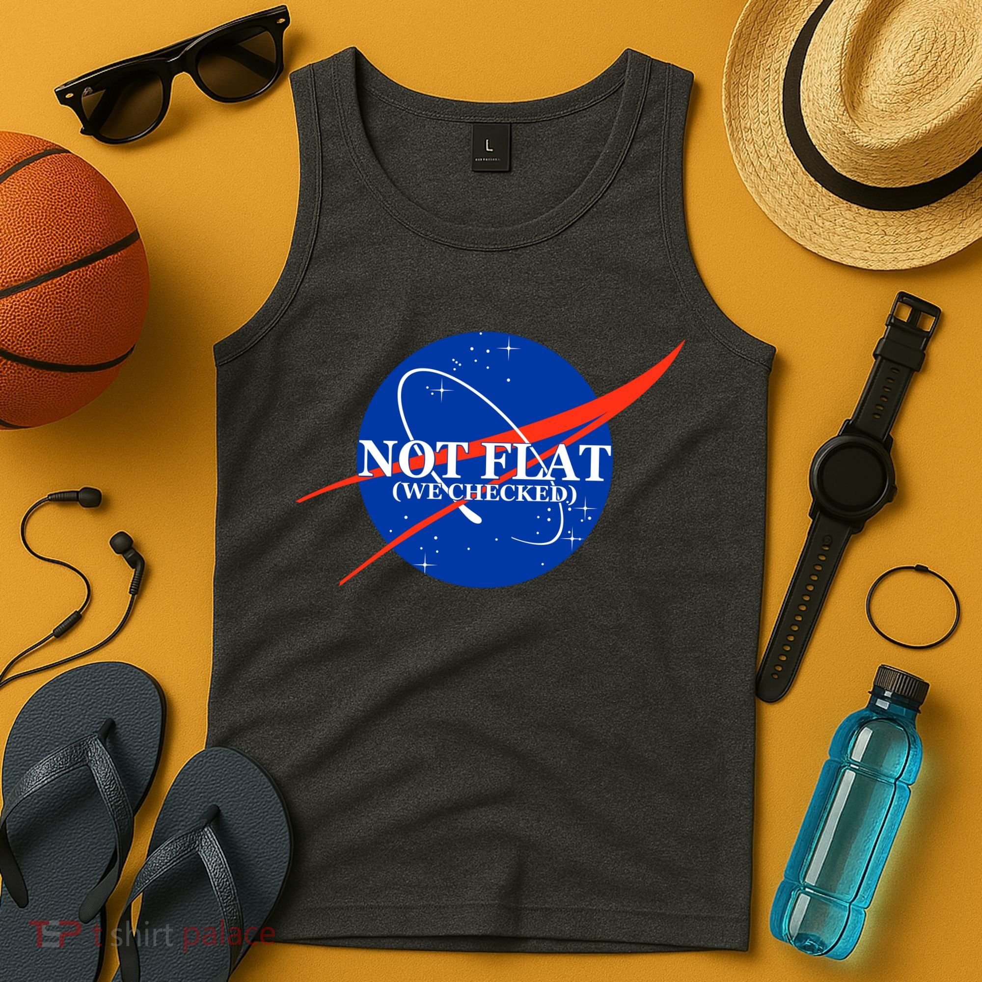 Not Flat We Checked Nasa Anti Flat Earth Tank Top