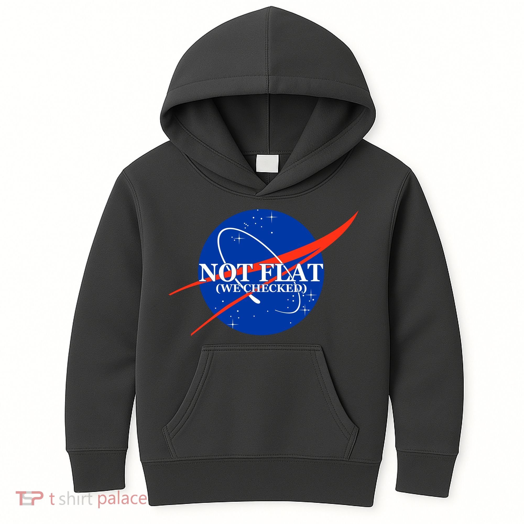 Not Flat We Checked Nasa Anti Flat Earth Kids Hoodie
