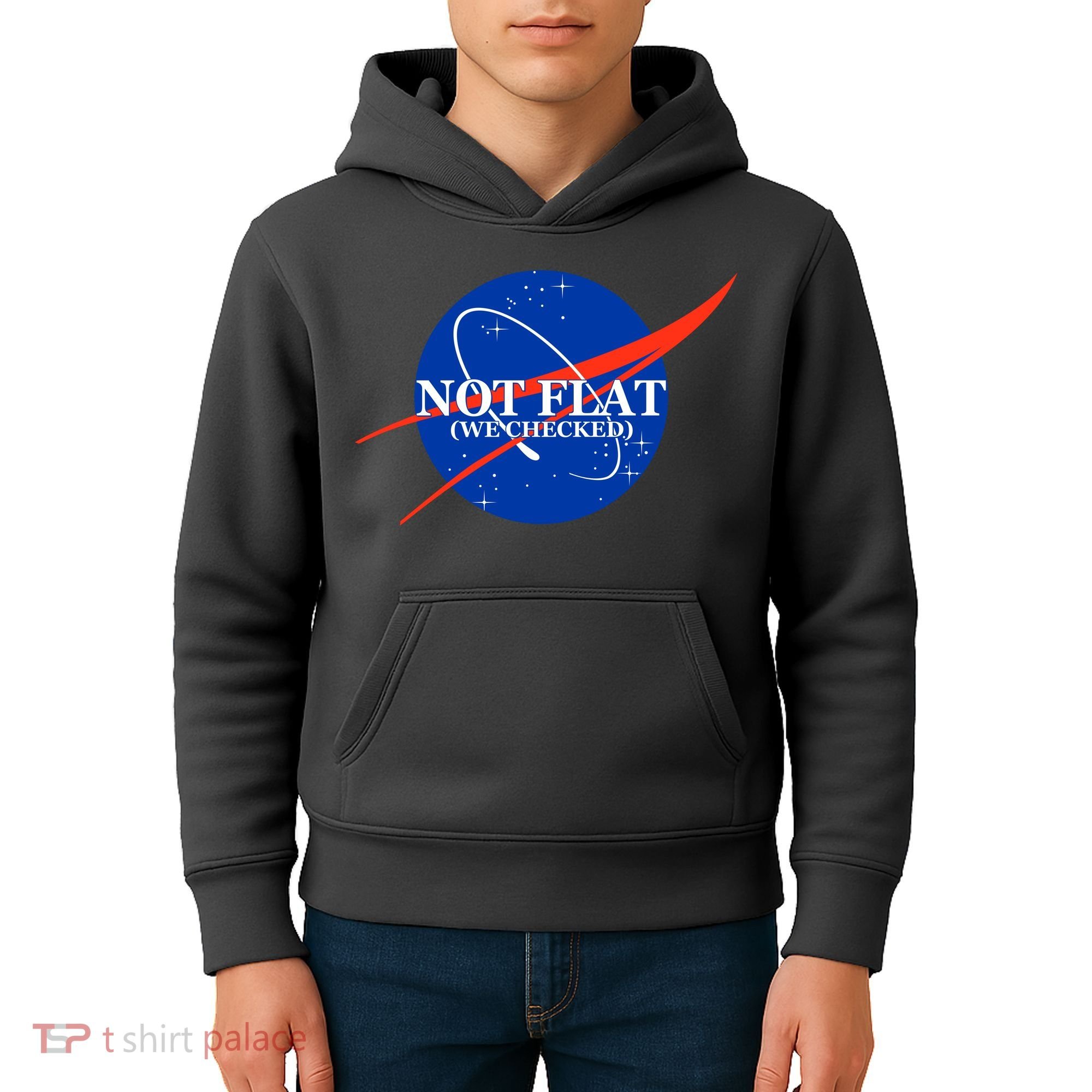 Not Flat We Checked Nasa Anti Flat Earth Kids Hoodie