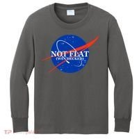 Not Flat We Checked Nasa Anti Flat Earth Kids Long Sleeve Shirt thumb 0