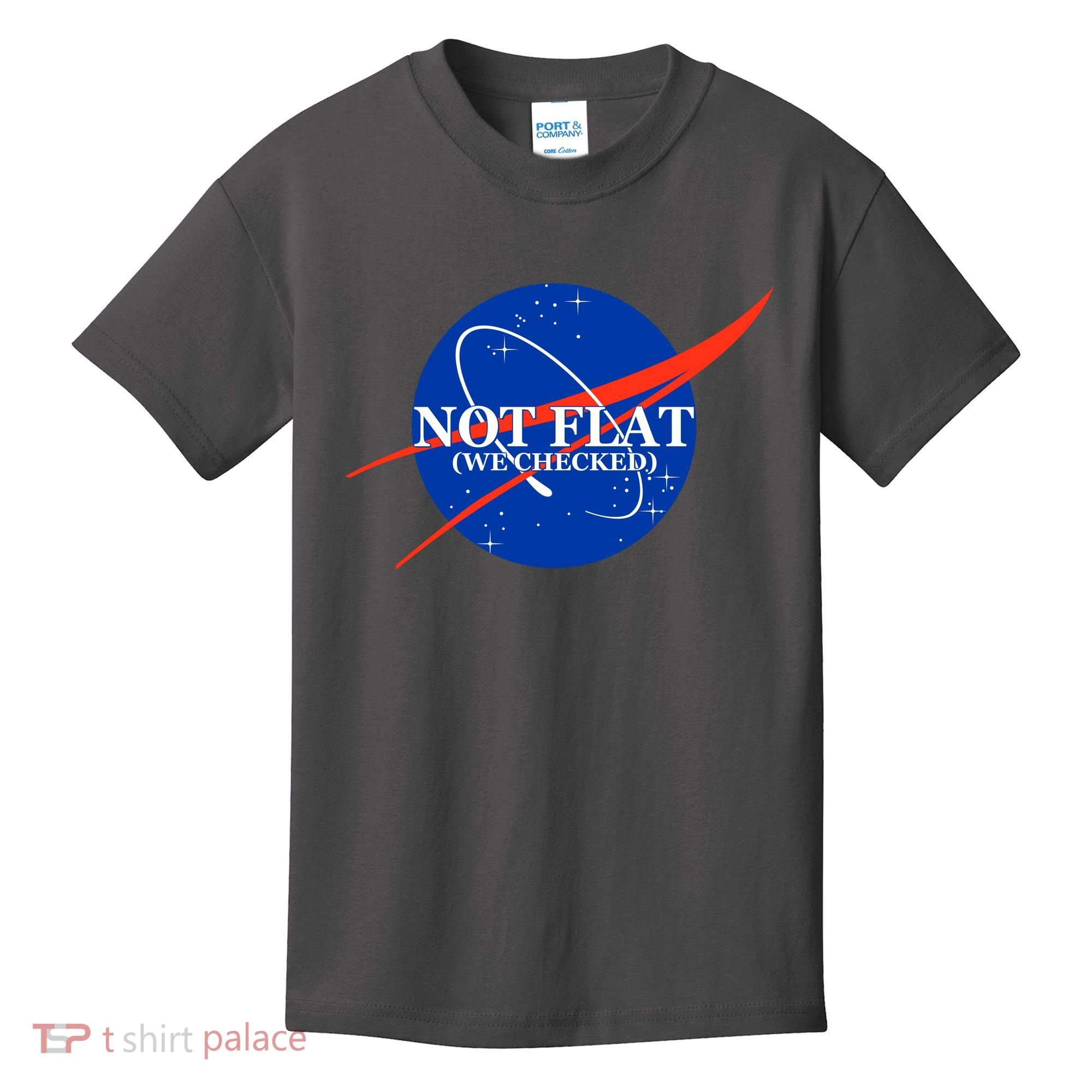 Not Flat We Checked Nasa Anti Flat Earth Kids T-Shirt