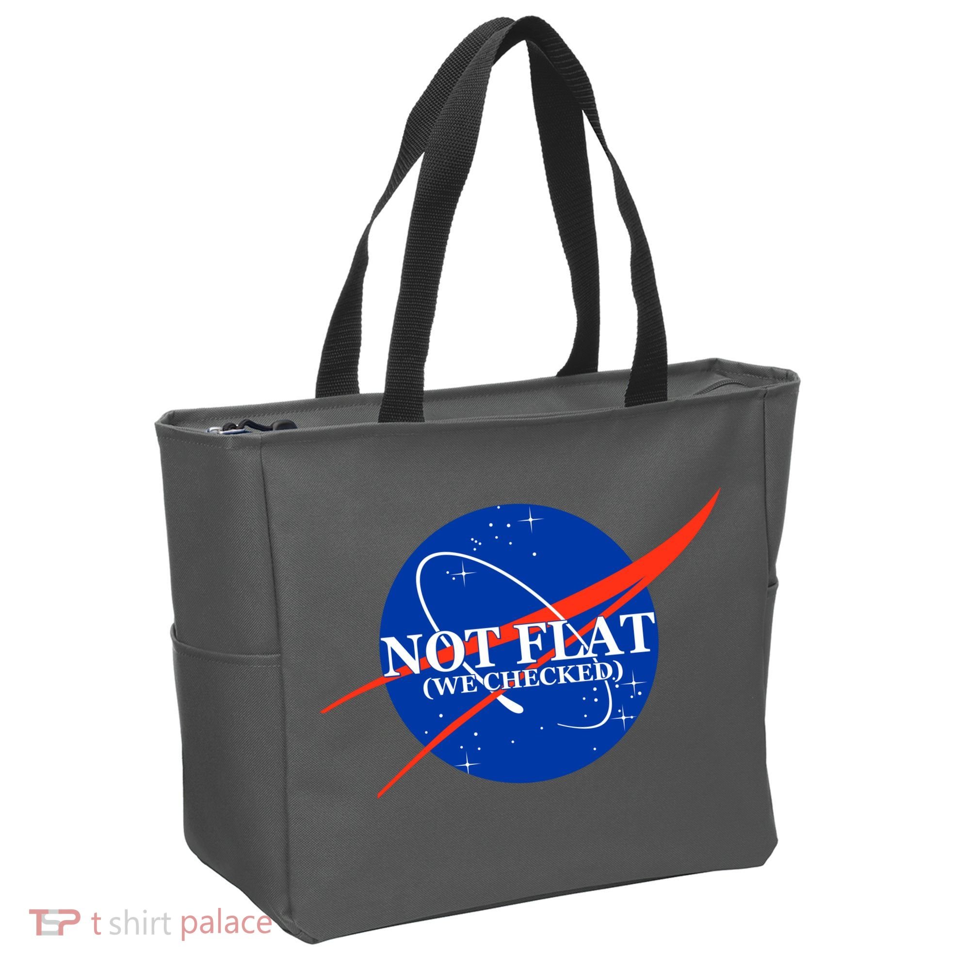 Not Flat We Checked Nasa Anti Flat Earth Tote Bag