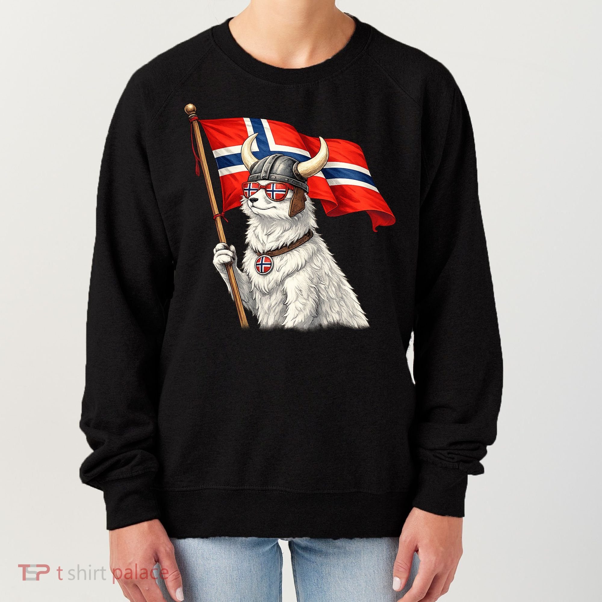 Norwegian Flag Waving Yeti Norway Norge Pride Women's Sweatshirt