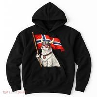 Norwegian Flag Waving Yeti Norway Norge Pride Hoodie thumb 0