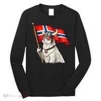 Norwegian Flag Waving Yeti Norway Norge Pride Long Sleeve Shirt thumb 0