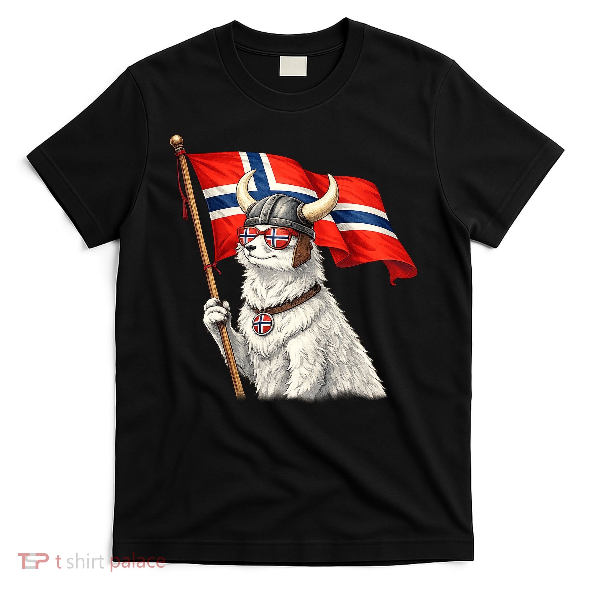 Norwegian Flag Waving Yeti Norway Norge Pride T-Shirt