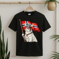 Norwegian Flag Waving Yeti Norway Norge Pride T-Shirt thumb 2