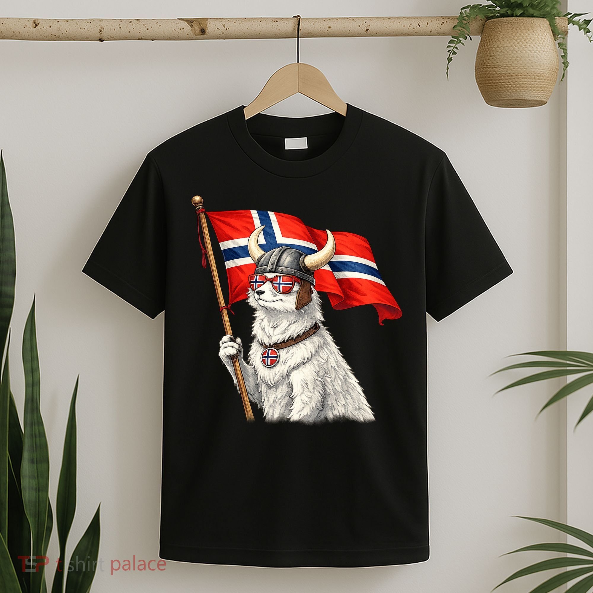 Norwegian Flag Waving Yeti Norway Norge Pride T-Shirt