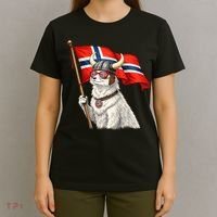 Norwegian Flag Waving Yeti Norway Norge Pride T-Shirt thumb 4