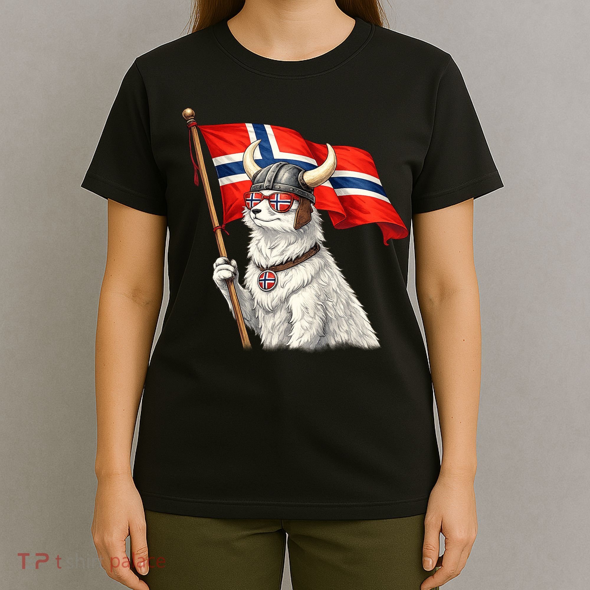 Norwegian Flag Waving Yeti Norway Norge Pride T-Shirt