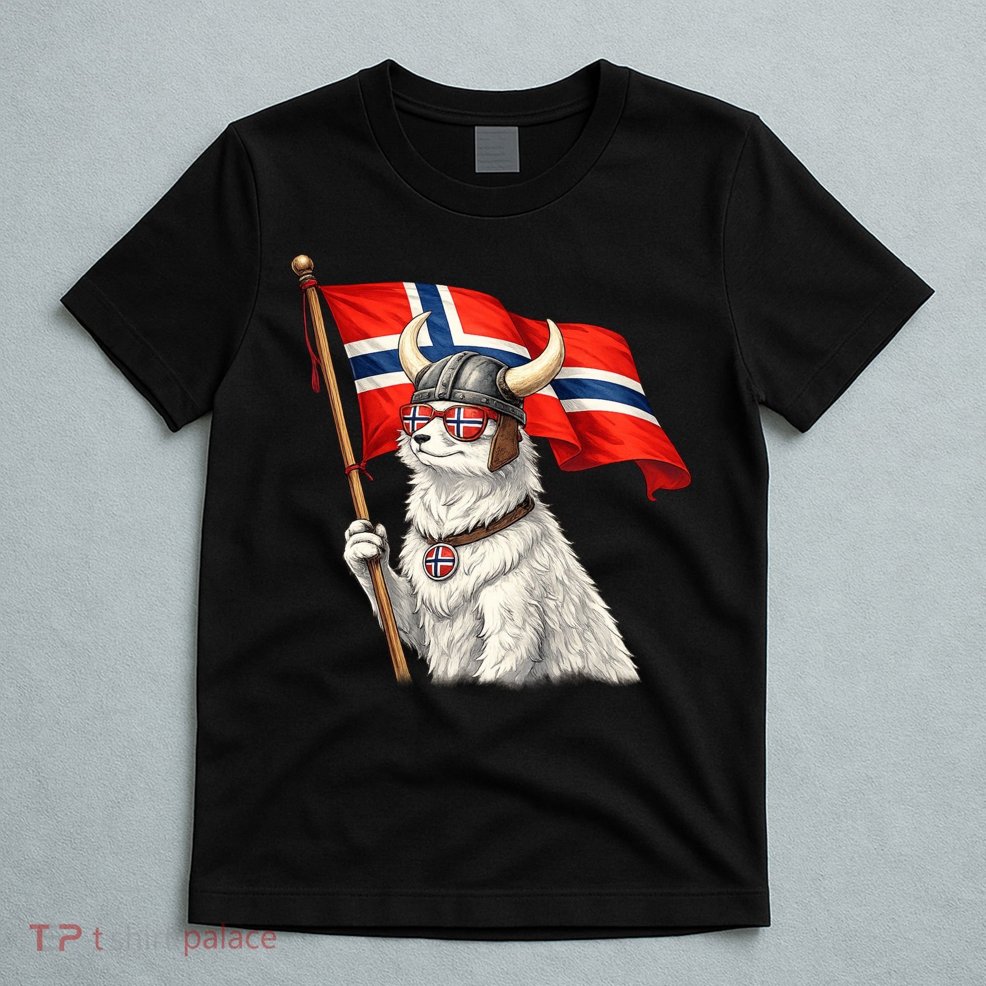 Norwegian Flag Waving Yeti Norway Norge Pride T-Shirt