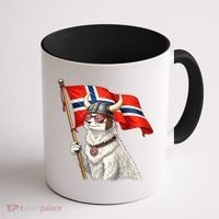 Norwegian Flag Waving Yeti Norway Norge Pride Coffee Mug thumb 1
