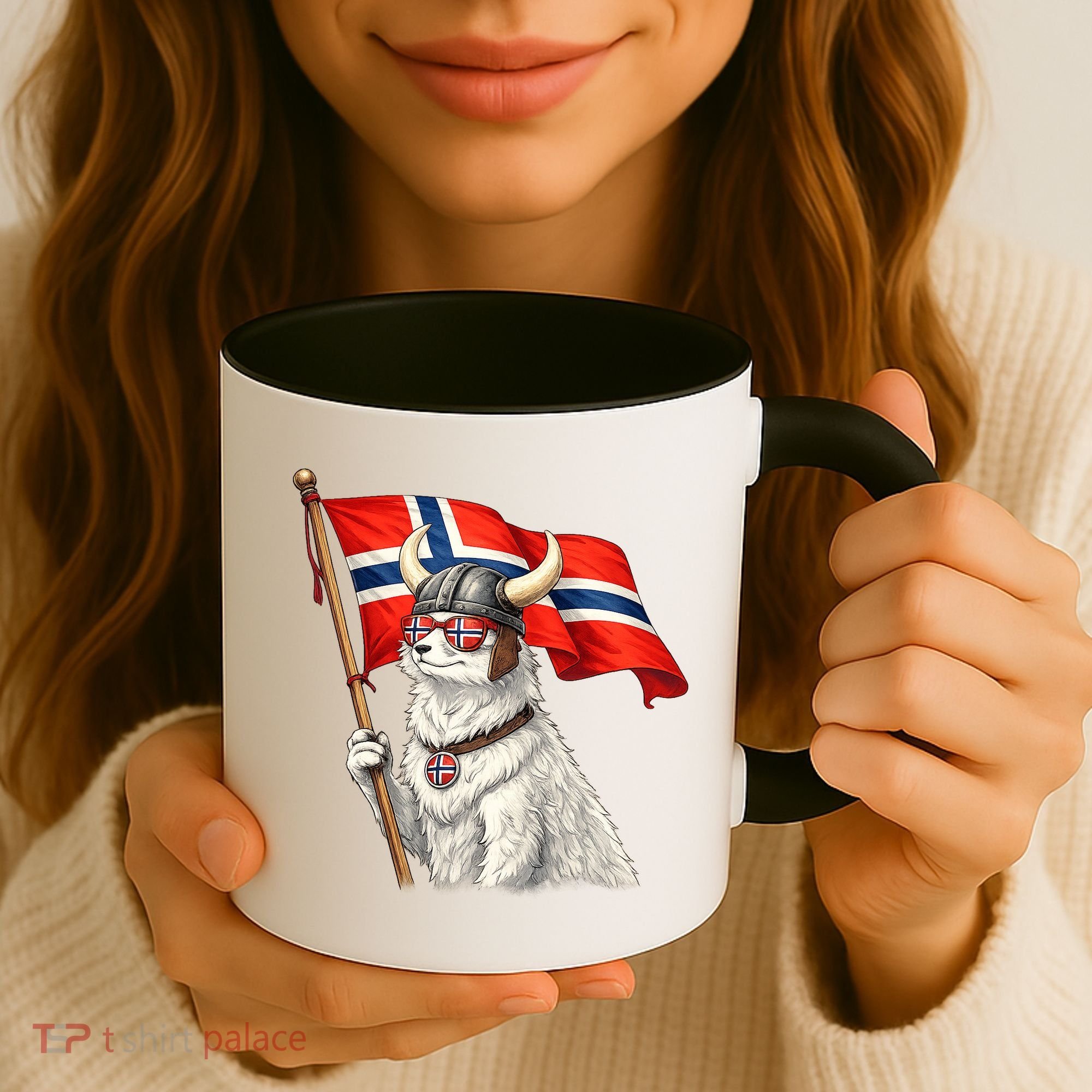 Norwegian Flag Waving Yeti Norway Norge Pride Coffee Mug