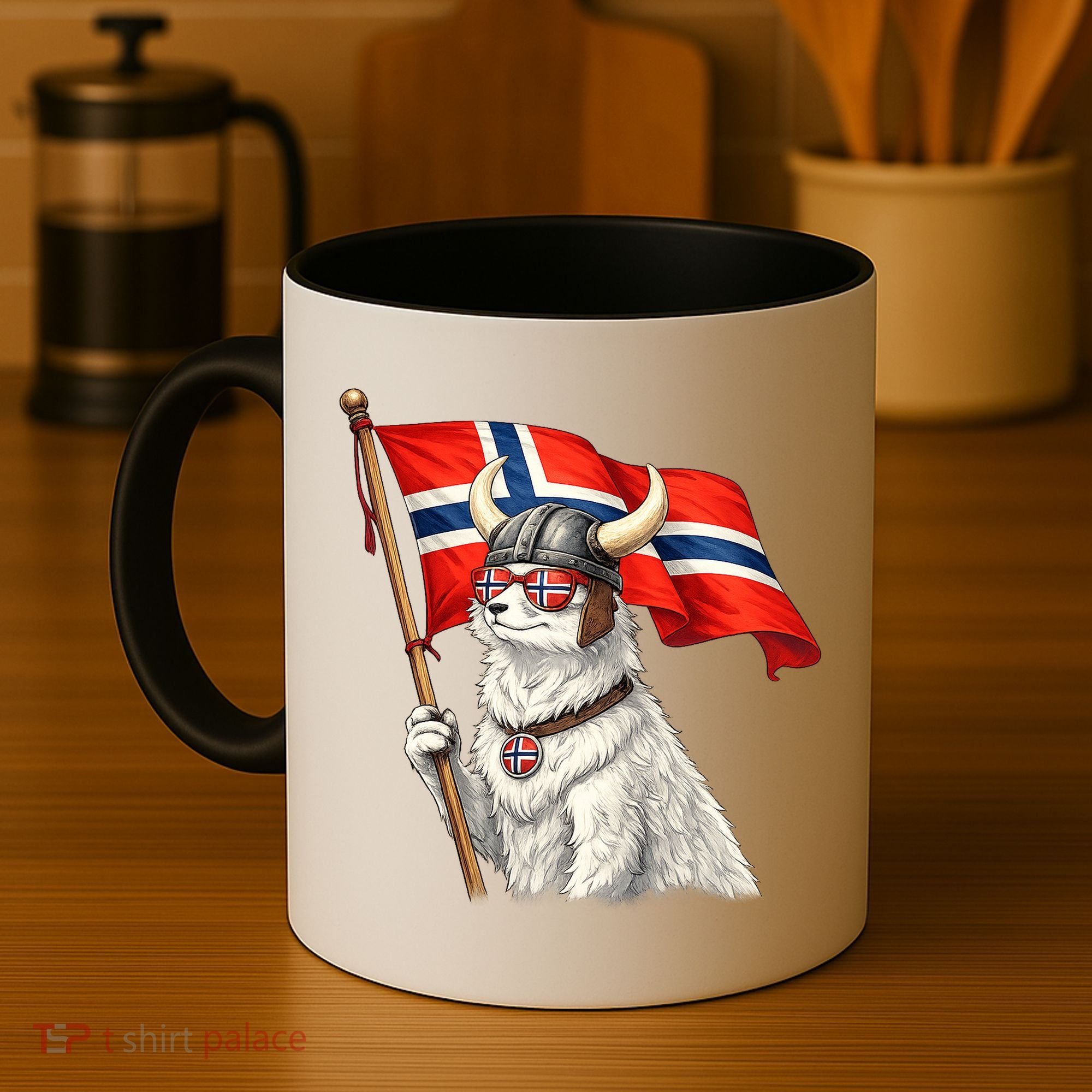 Norwegian Flag Waving Yeti Norway Norge Pride Coffee Mug